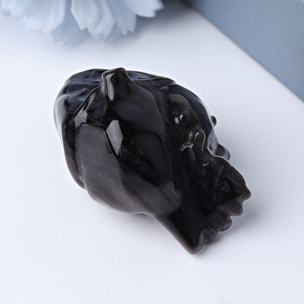 2.7" Silver Obsidian Heart Crystal Carvings Wholesale Crystals USA