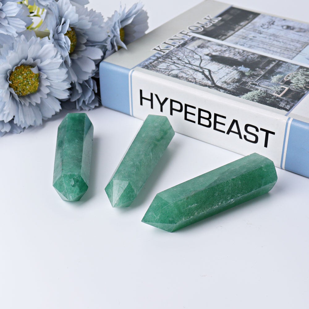 3"-3.5" Green Strawberry Crystal Point Wholesale Crystals USA