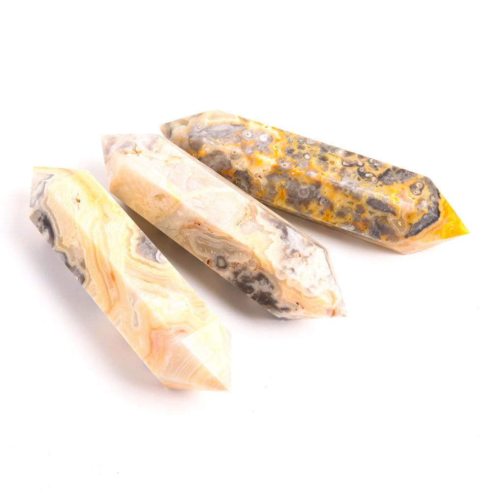 Set of 3 Crazy Agate DT Crystal Point Wholesale Crystals USA