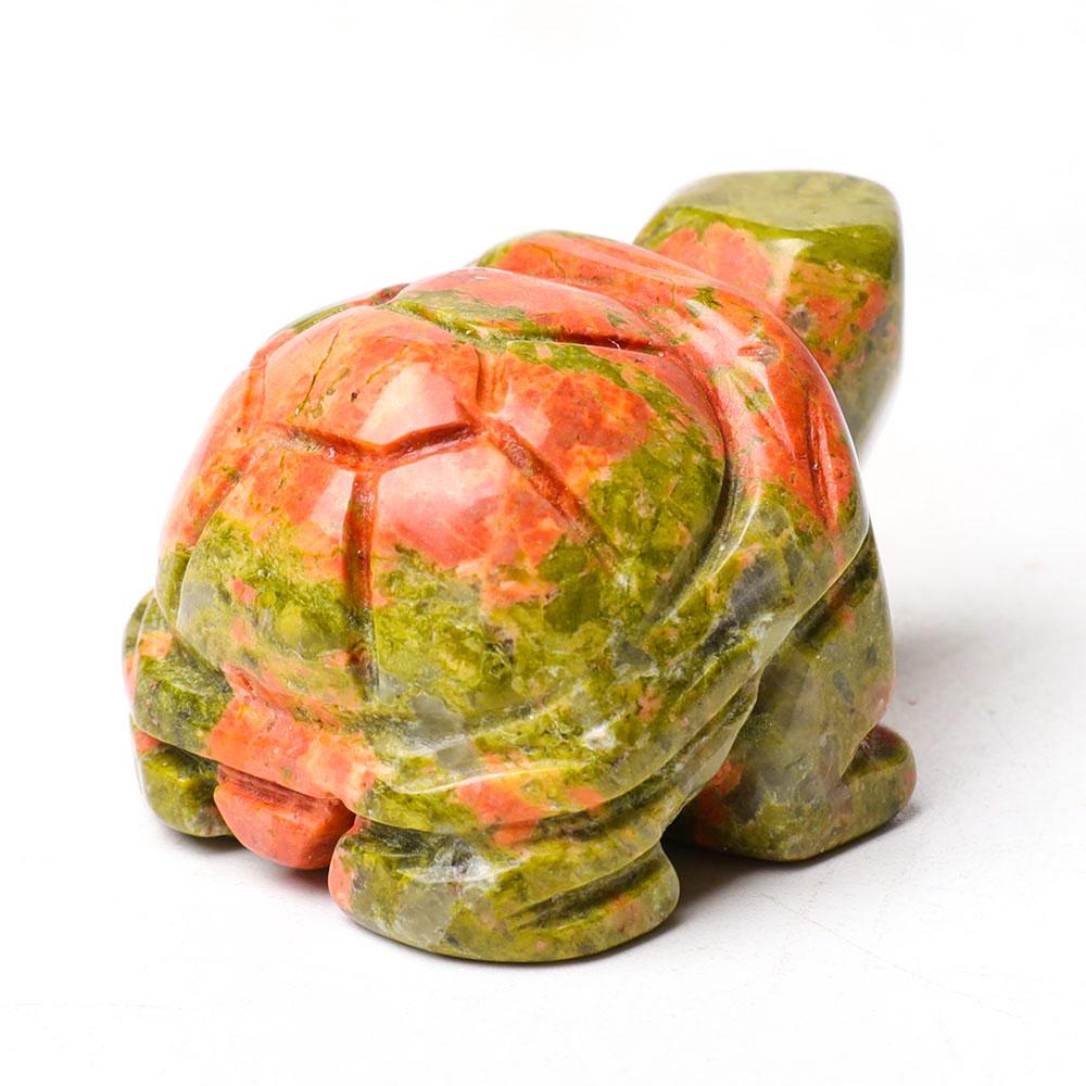 1.5" Unakite Crystal Carving Turtle Wholesale Crystals USA
