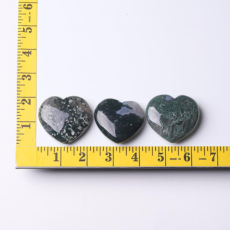 2" Moss Agate Heart Crystal Carvings Wholesale Crystals USA