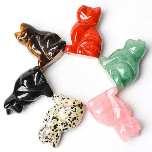 1.5" Cat Figurine Crystal Carvings Wholesale Crystals USA