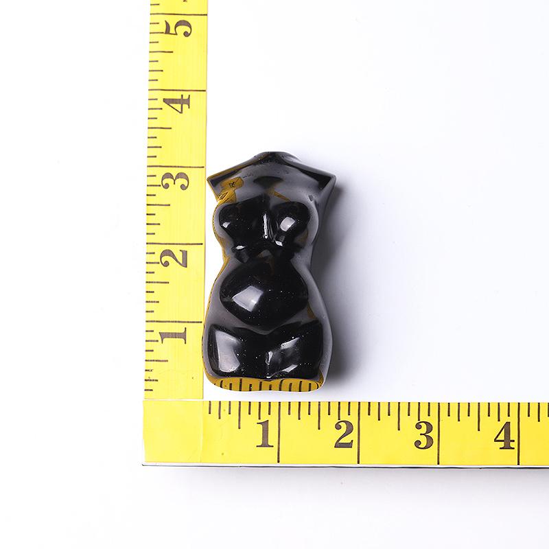 3" Black Obsidian Pregnant Woman Body Crystal Carvings Wholesale Crystals USA