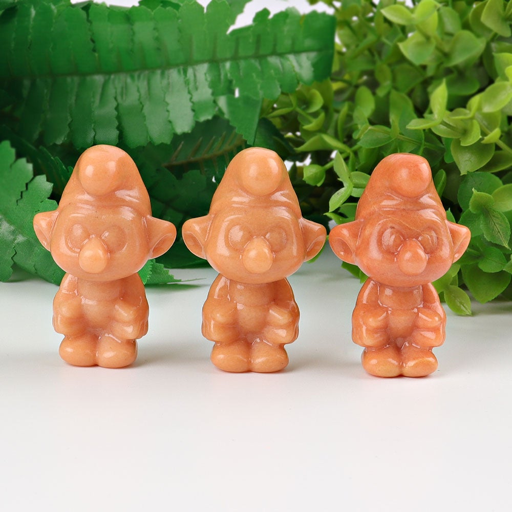 2.3" Yellow Jade Smurfs Crystal Carvings Wholesale Crystals USA