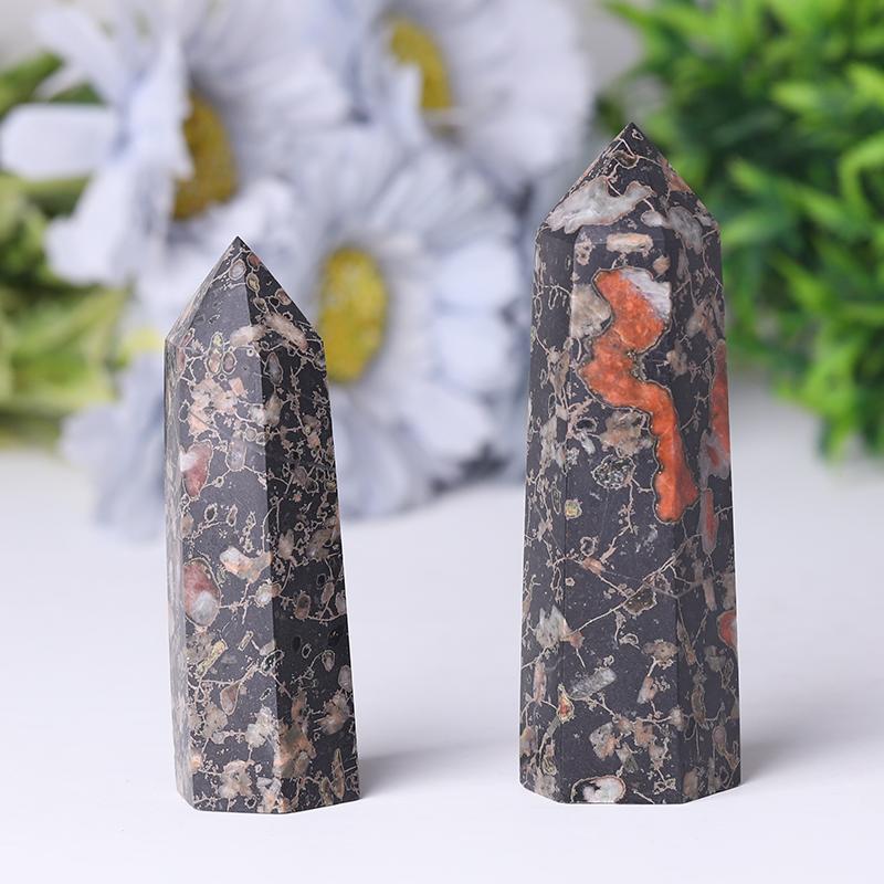 Natural Plum Blossom Flower Jade Points Healing Crystal Tower Wholesale Crystals USA
