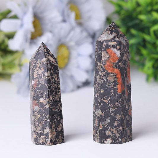 Natural Plum Blossom Flower Jade Points Healing Crystal Tower Wholesale Crystals USA