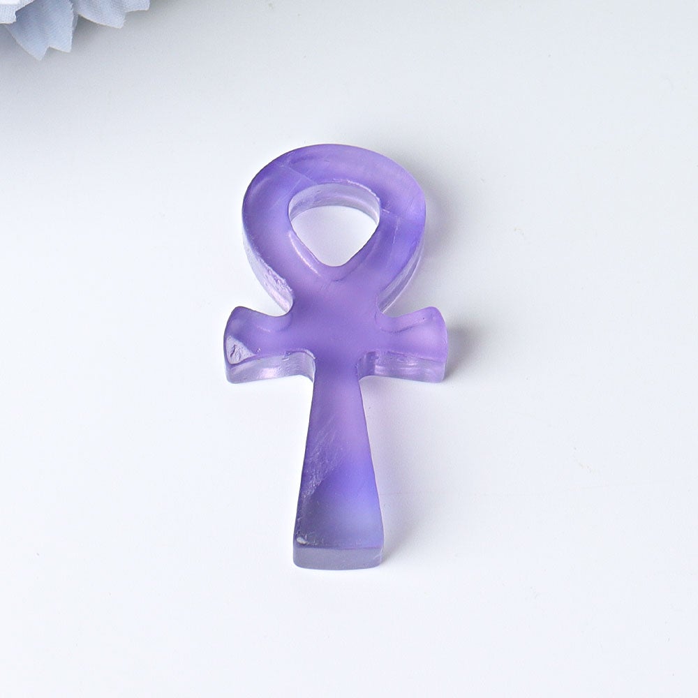 2" Fluorite Egypt Cross Crystal Carvings Wholesale Crystals USA