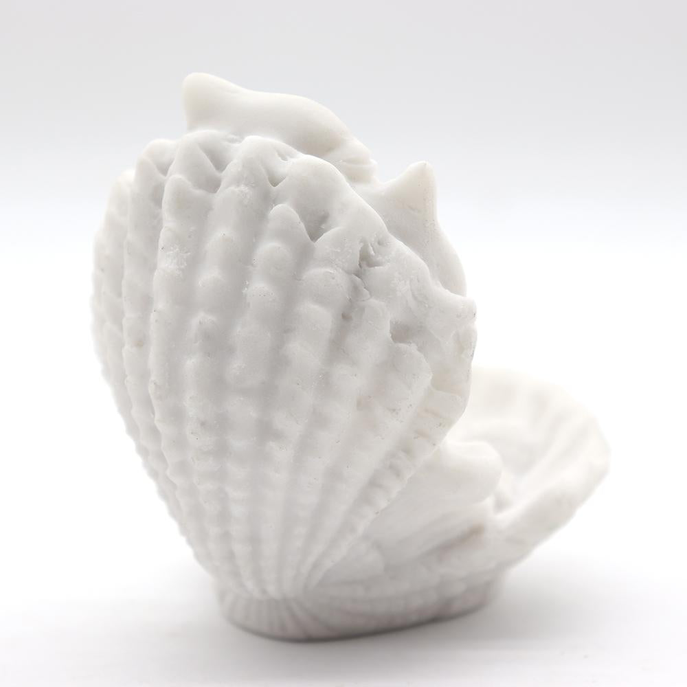 Shell Shape White Resin Display Stand for Home Decoration