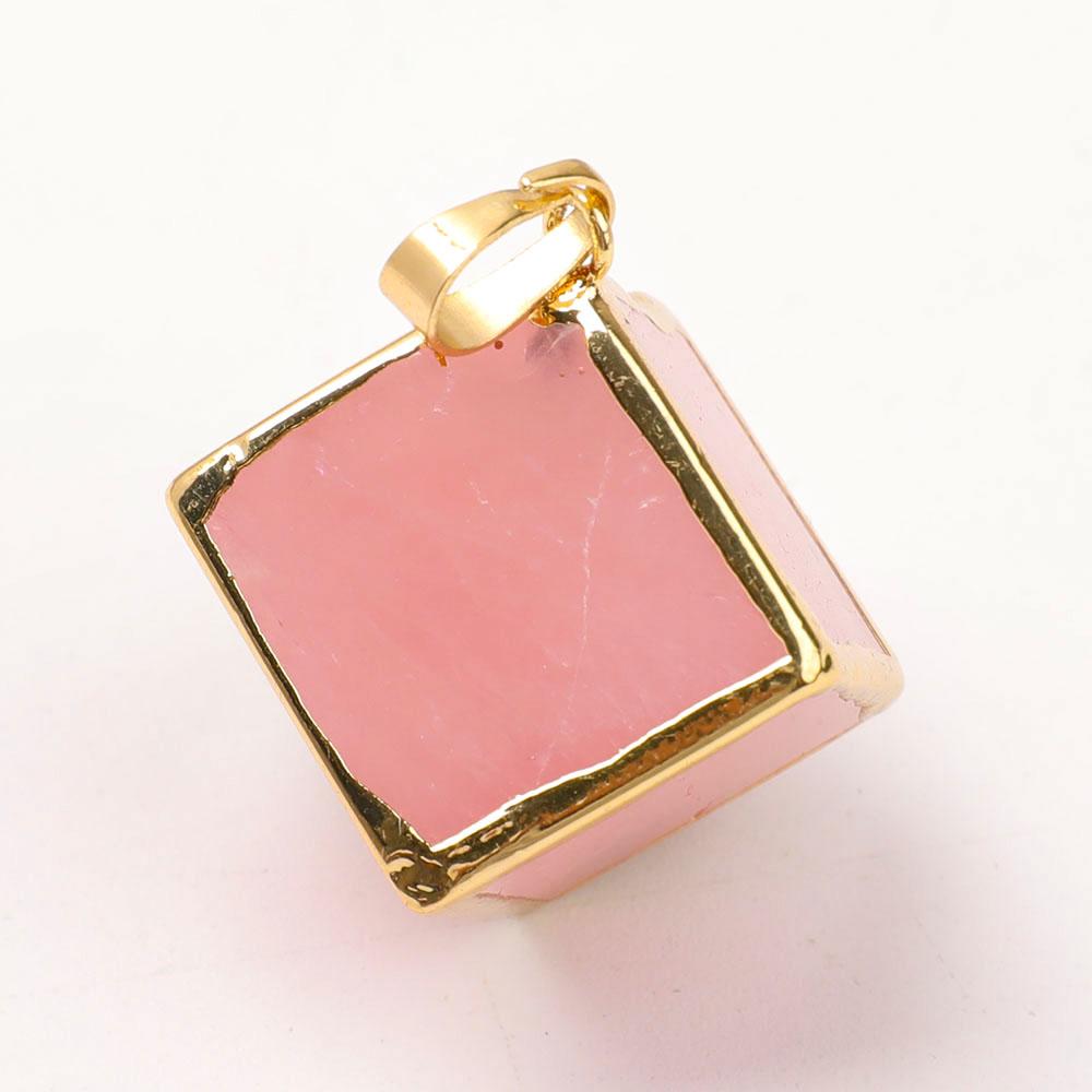 Rose Quartz Cube Pendant Wholesale Crystals USA