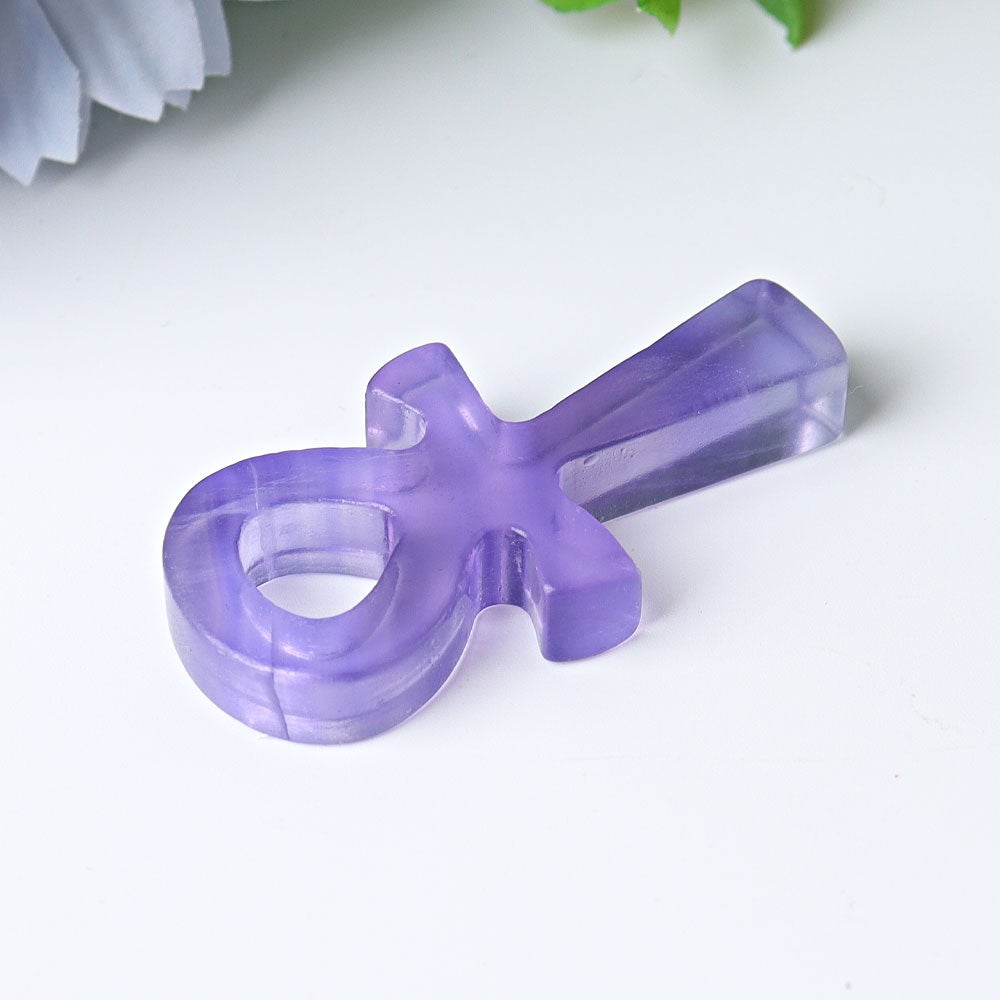 2" Fluorite Egypt Cross Crystal Carvings Wholesale Crystals USA