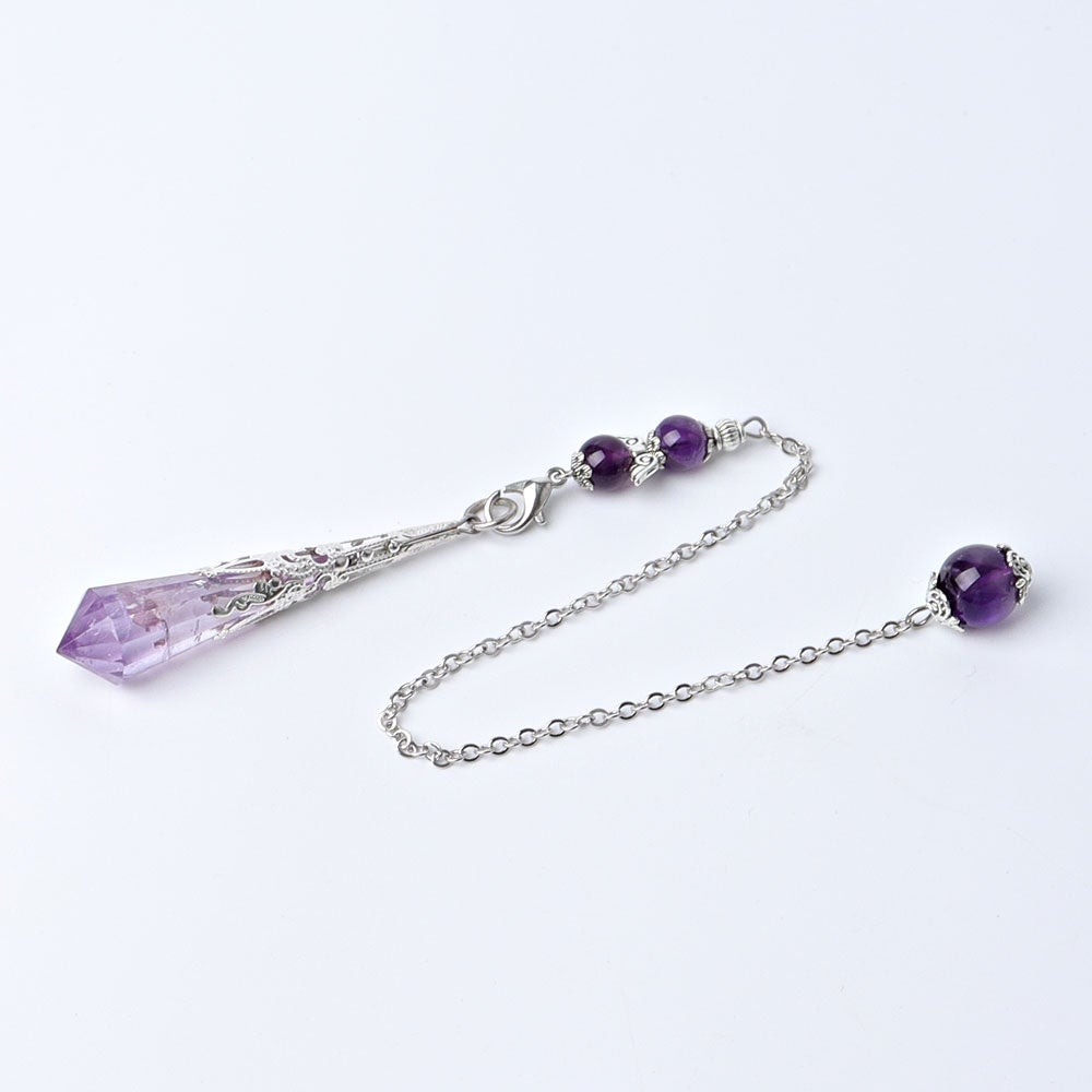 11.8" Long Chain Crystal Pendulum Wholesale Crystals USA