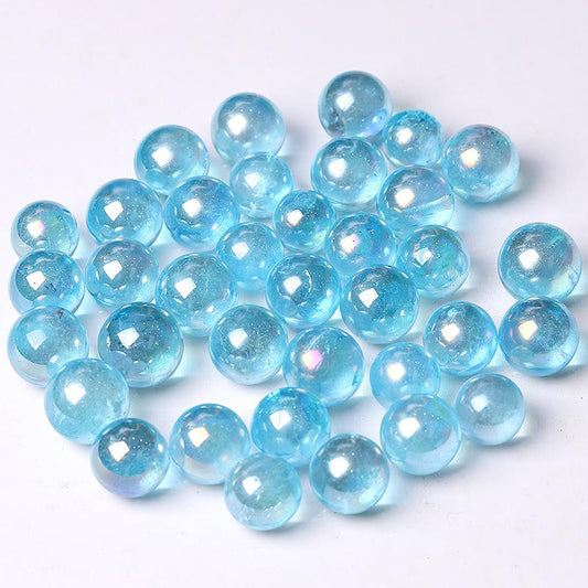 0.5-0.7'' High Quality Blue Aura Crystal Spheres Crystal Balls for Healing Wholesale Crystals USA