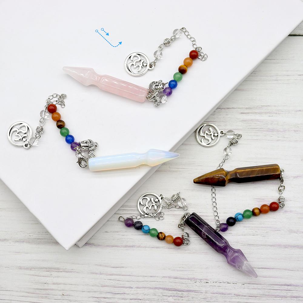 7 Chakra Healing Crystal Dowsing Pendulum Reiki Balance Meditation Jewelry Wholesale Crystals USA
