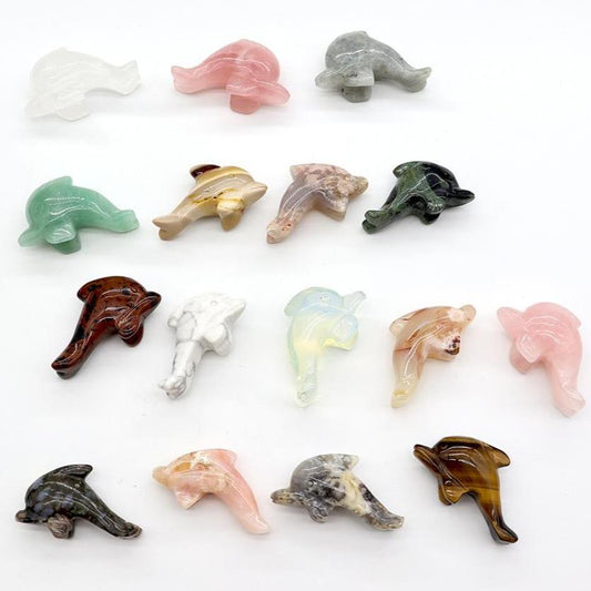 Carved Crystal Jumping Dolphin Figurine Wholesale Crystals USA