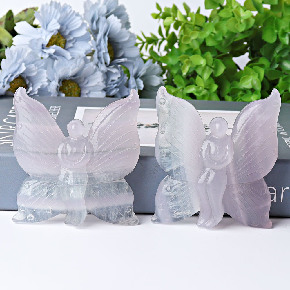 3.6" Fluorite Butterfly Fairy Crystal Carvings Wholesale Crystals USA