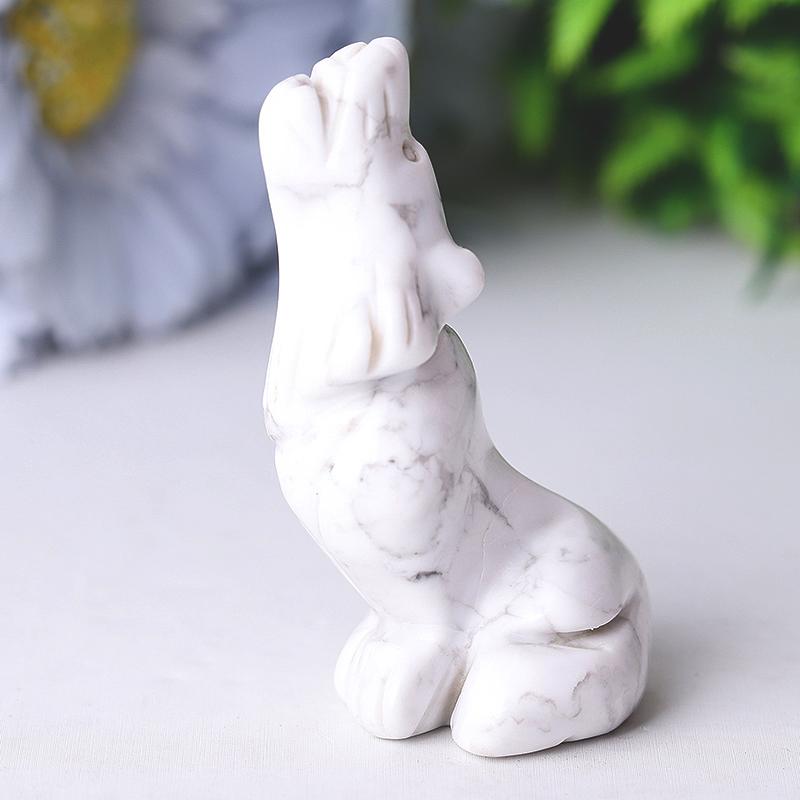 2.5" Wolf Crystal Carvings Wholesale Crystals USA