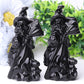 4.5" Black Obsdian Witch Crystal Carvings for Halloween Wholesale Crystals USA