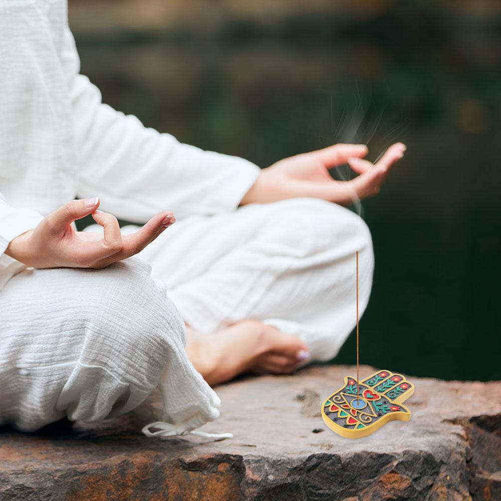 Resin Colorful Buddha Hand Plate Incense Holder