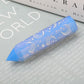 Blue Opalite Point with Laser Engraved Pattern Wholesale Crystals USA