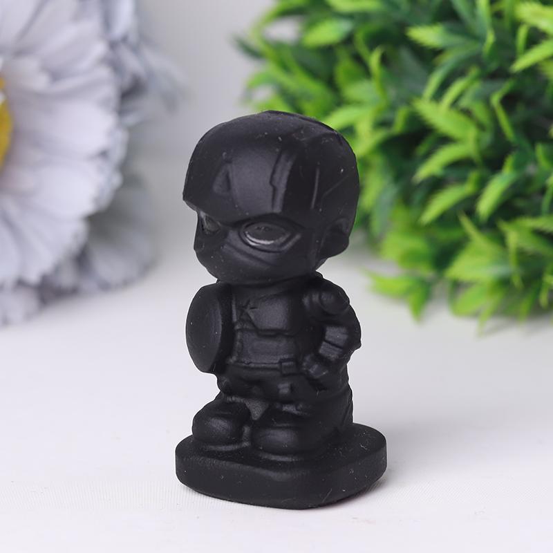 Black Obsidian American Captain Crystal Carvings Wholesale Crystals USA