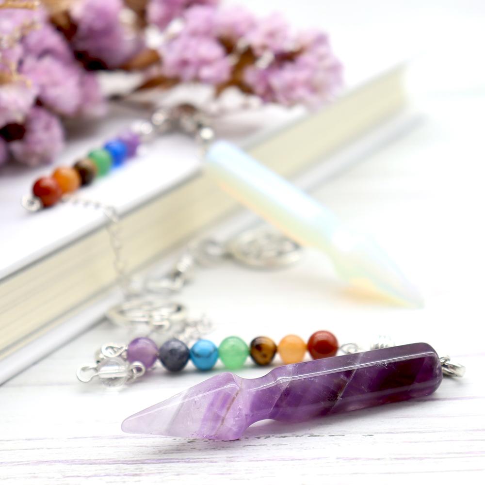 7 Chakra Healing Crystal Dowsing Pendulum Reiki Balance Meditation Jewelry Wholesale Crystals USA