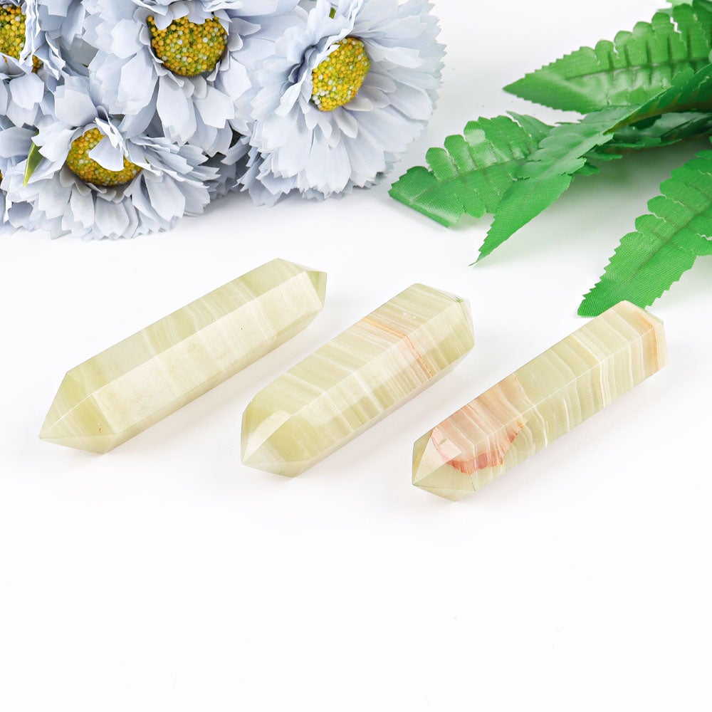 3.0-4.0" Set of 3 Afghan Jade Double Terminated Crystal Point Wholesale Crystals USA