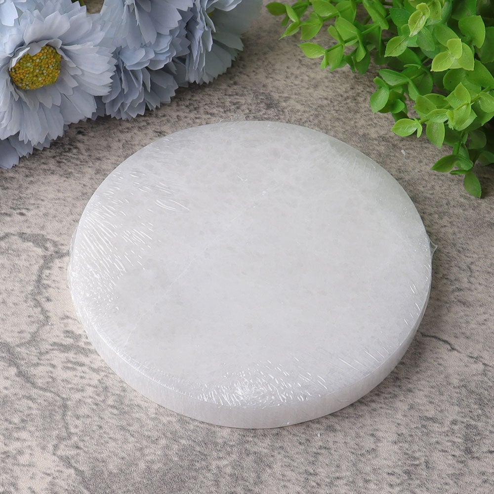 15cm Round Selenite Coaster Wholesale Crystals USA