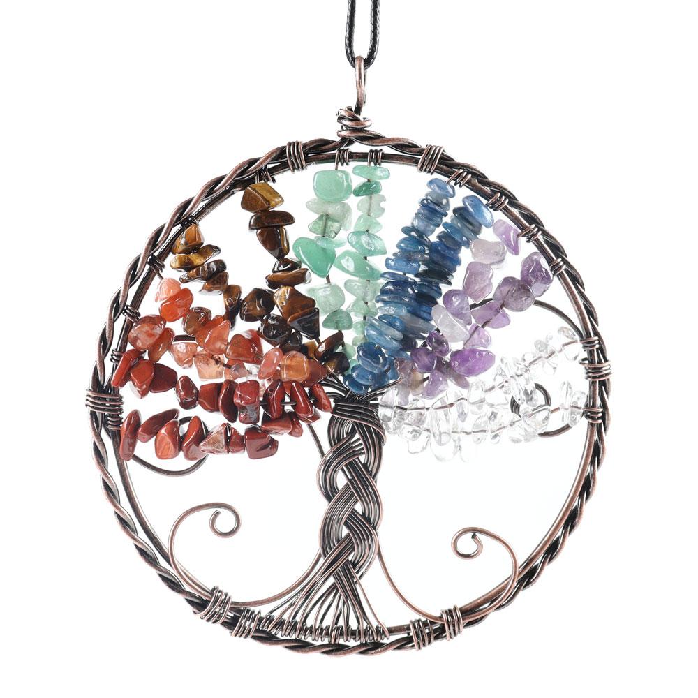 Healing Crystal Jewelry Tree of Life Wire Wrapped Pendant Wholesale Crystals USA