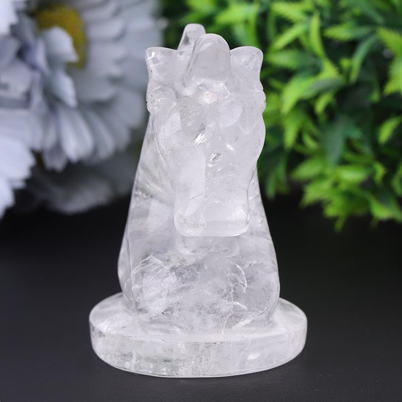 3" Clear Quartz Unicorn Crystal Carvings Wholesale Crystals USA