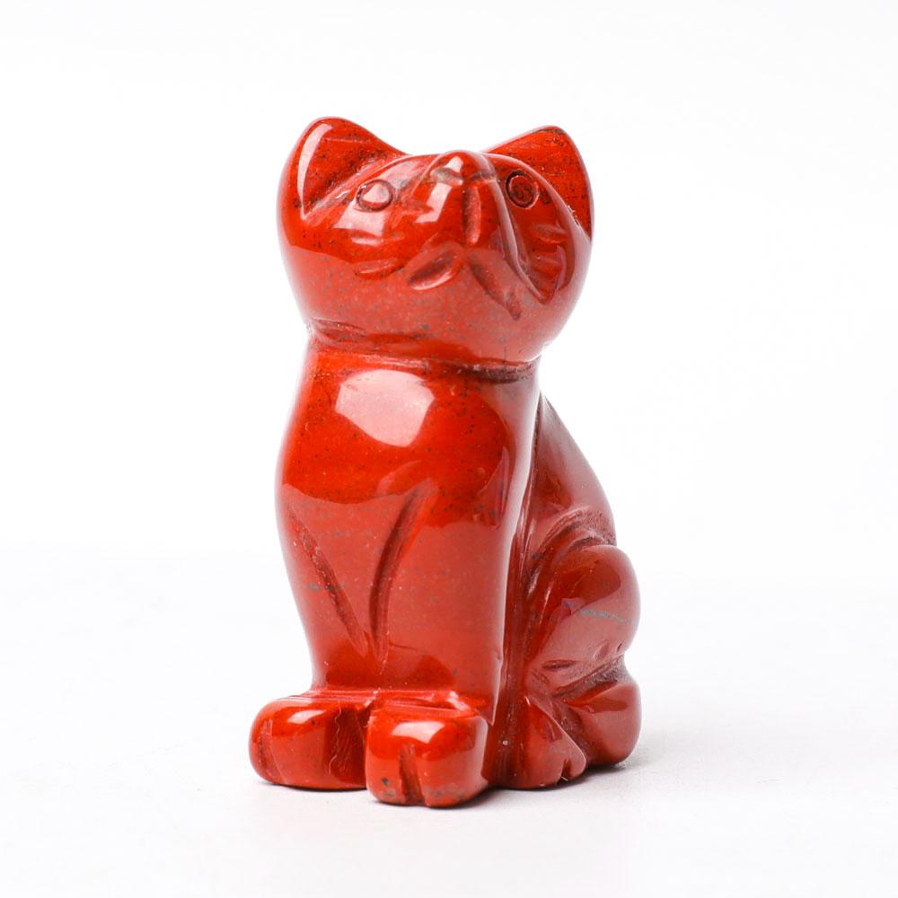 1.5" Red Jasper Cat Figurine Crystal Carvings Wholesale Crystals USA