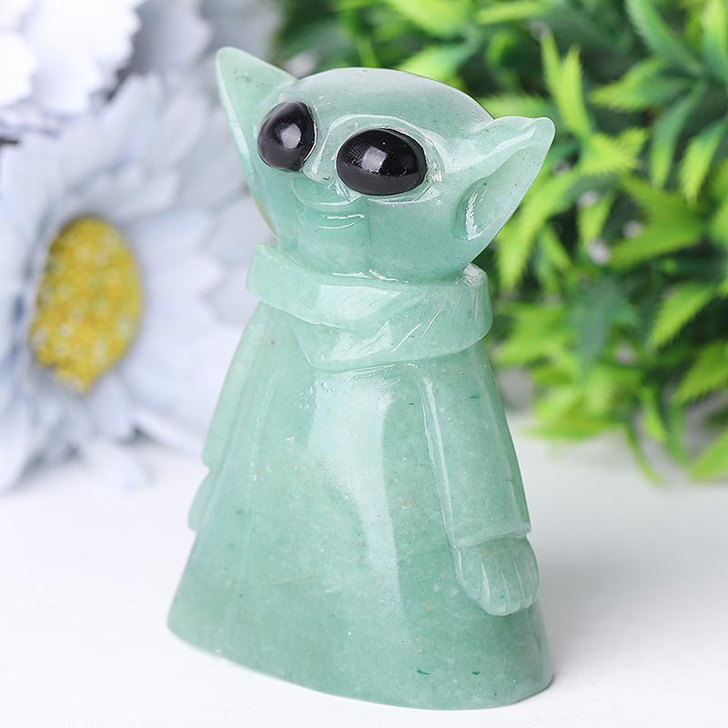 3" Green Aventurine Baby Yoda Master Crystal Carvings Wholesale Crystals USA