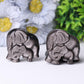 2" Silver Obsidian Elephant Crystal Carvings Wholesale Crystals USA