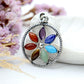 Stainless Steel Vintage Gothic Buddhist Tibetan Lotus 7 Chakra Gemstone Pendant Wholesale Crystals USA
