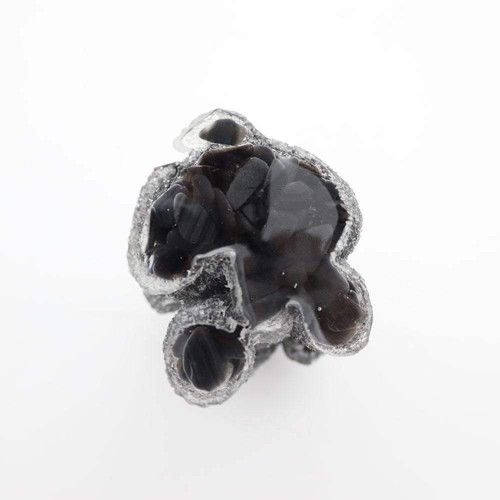 Resin Dog Figurines with Black Obsidian Gravel Toy Poodle for Kids Gifts