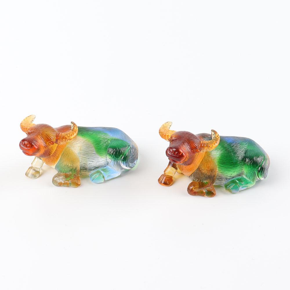 Handmade Colored Glaze Liuli Buffalo Crystal Carvings Wholesale Crystals USA