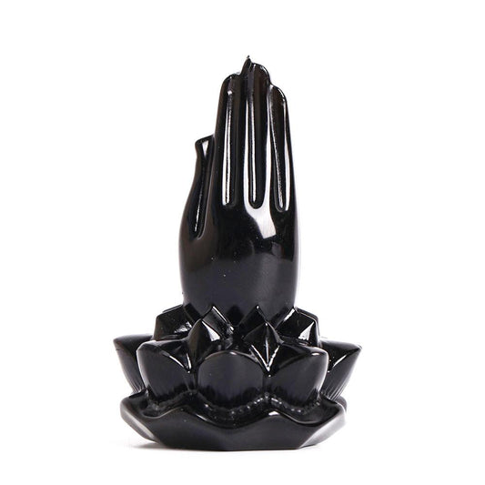 Black Obsidian Buddha Hand Carving Decoration Wholesale Crystals USA