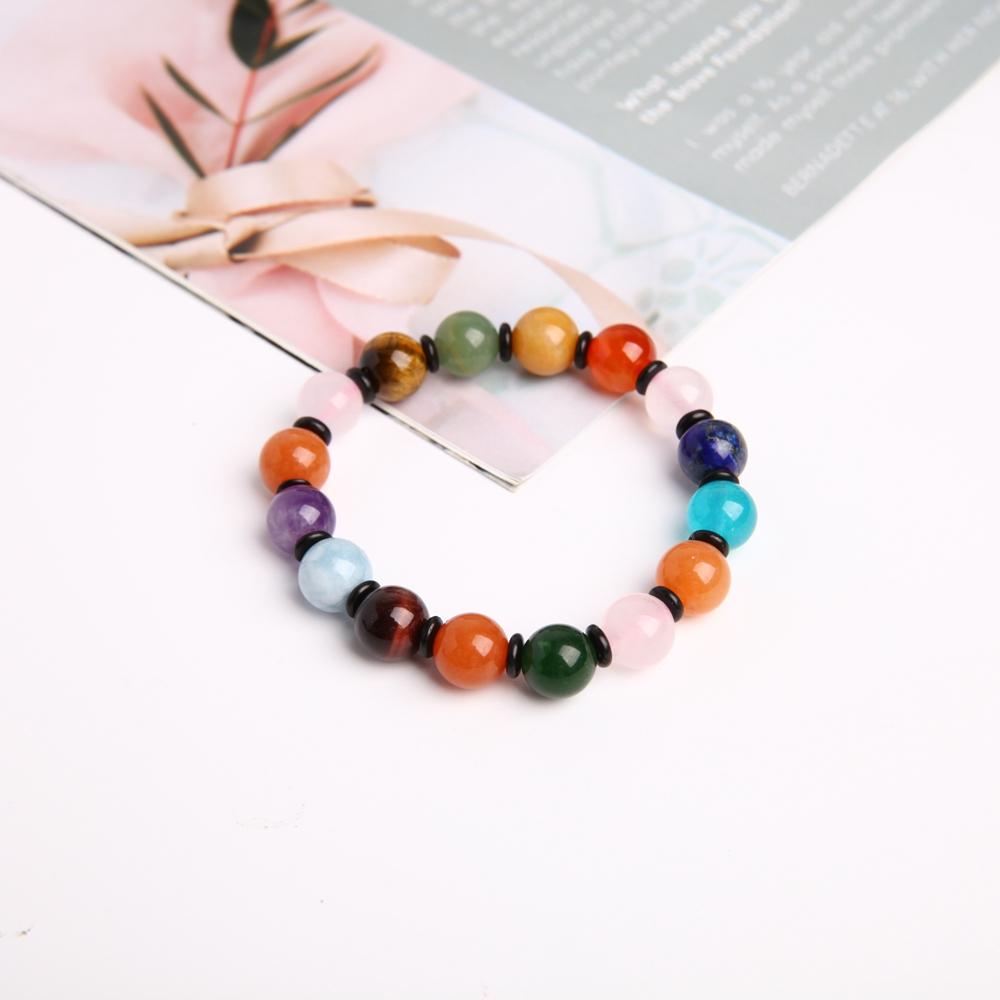 Amazon.com: Wholesale 10MM Beads Bracelets for Women Men Multicolor Chakra  Natural Stone Bracelet Strech Elastic Rope Handmade Jewelry  Gifts,NO.15,19cm : Everything Else