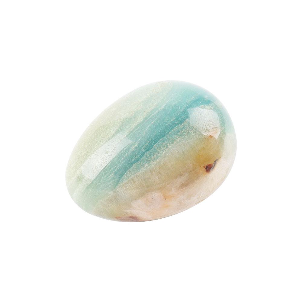 2" Sky Blue Stone Carving Egg Shape Crystal Palm Stone Wholesale Crystals USA