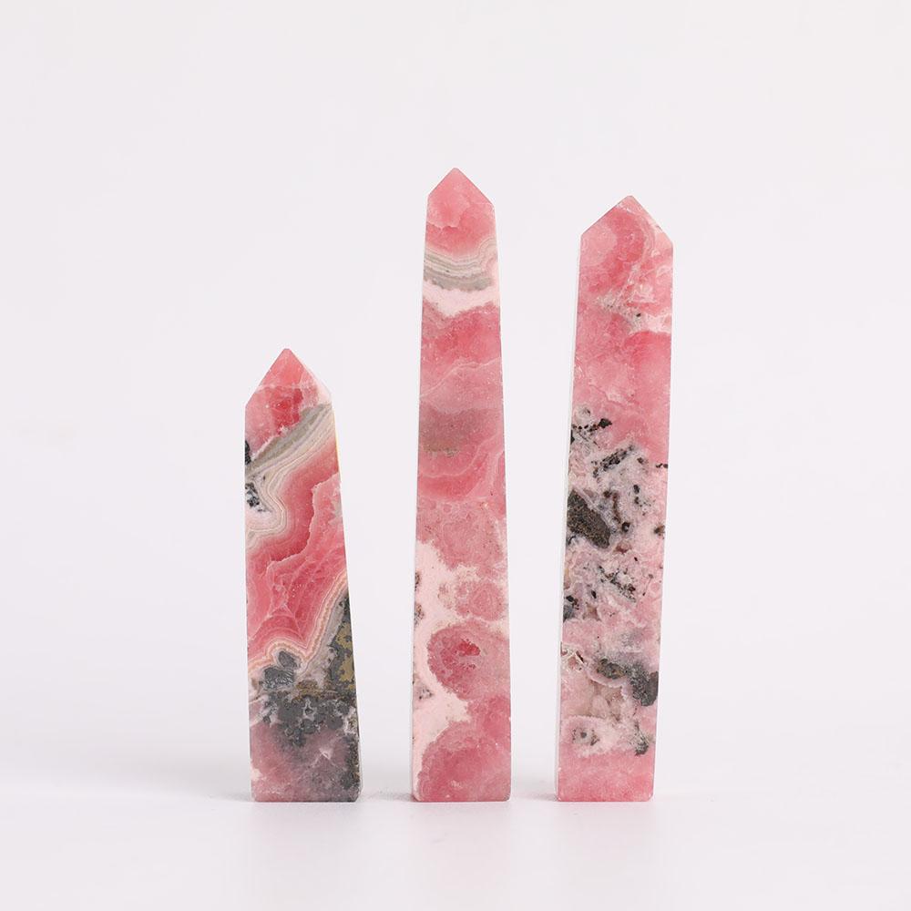 Set of 3 Rhodochrosite Points Wholesale Crystals USA