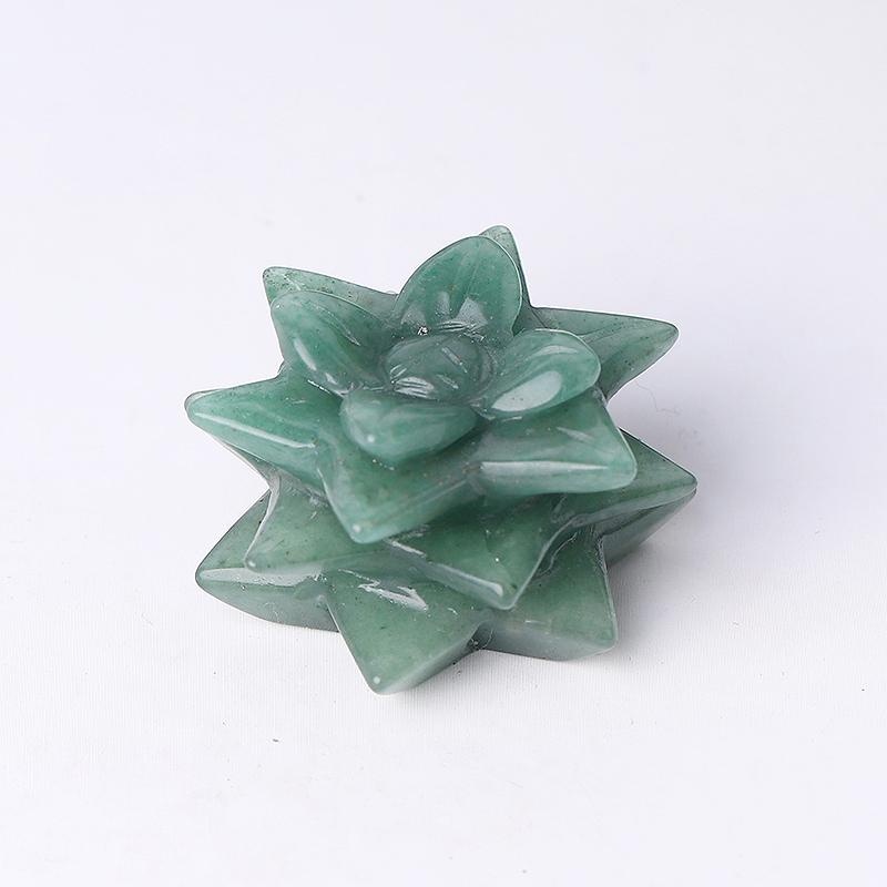2" Green Aventurine Flower Crystal Carving Wholesale Crystals USA