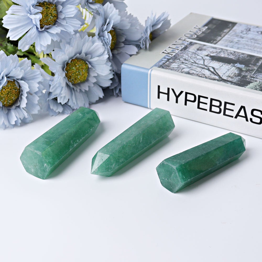 3"-3.5" Green Strawberry Crystal Point Wholesale Crystals USA