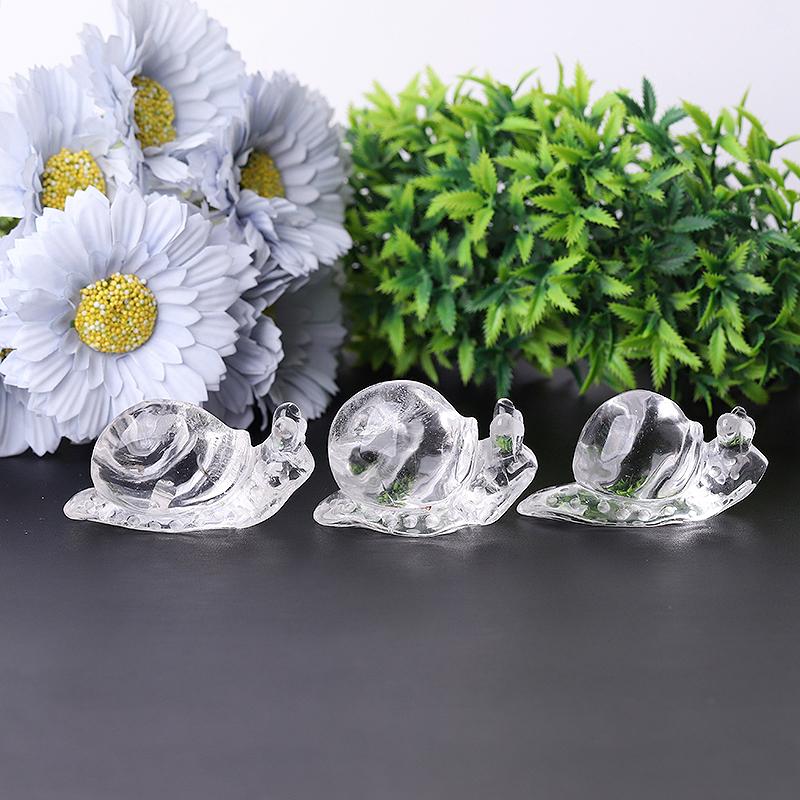 1.2-1.5" Clear Quartz Snail Crystal Carvings Wholesale Crystals USA