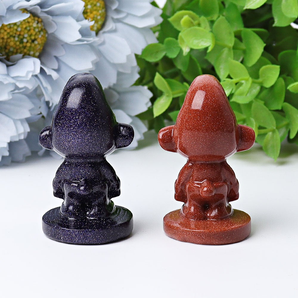 2.1" Blue Golden Sandstone Smurfs Crystal Carvings Wholesale Crystals USA