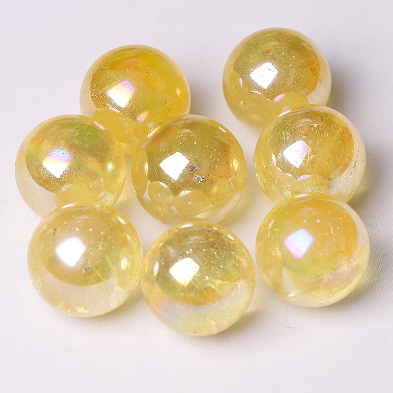 0.25kg Aura Yellow Crystal Spheres Wholesale Crystals USA