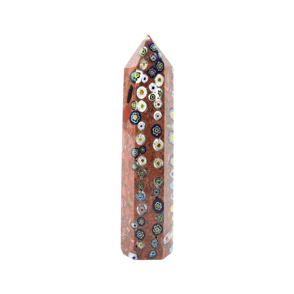 Resin Gold Sand Stone Mixed Manmade Point Wholesale Crystals USA