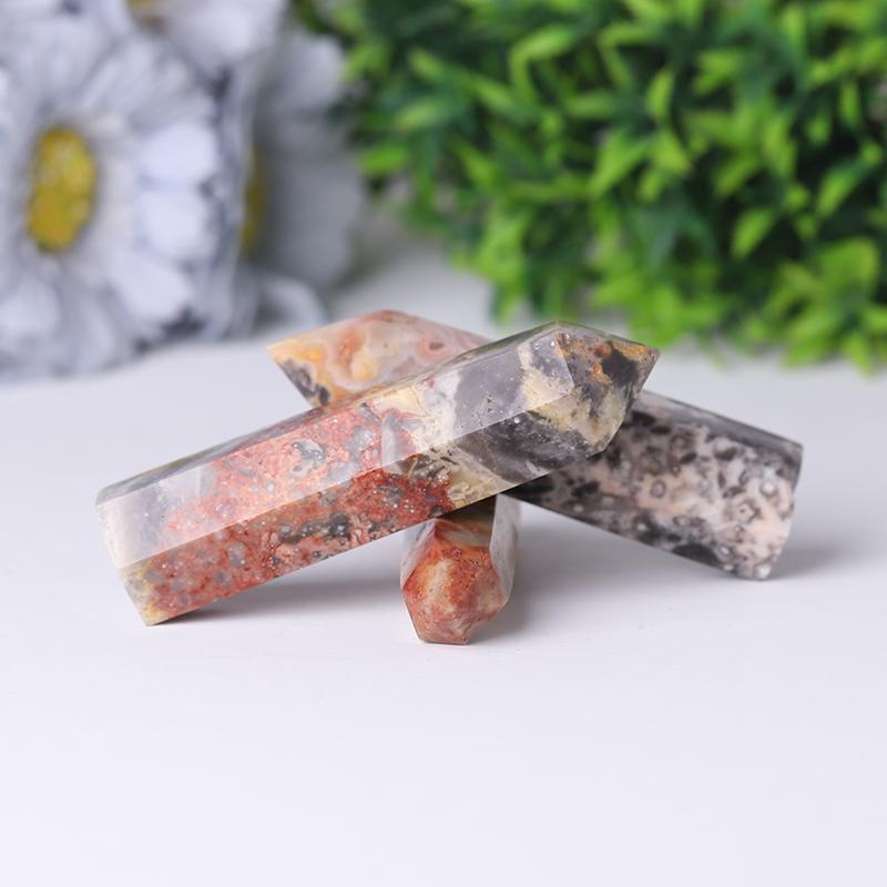 Natural Crystal Healing Wand Gemstone Point Crazy Agate Point Wholesale Crystals USA