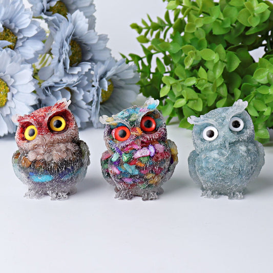 2.4" Resin Owl Crystal Carving Wholesale Crystals USA