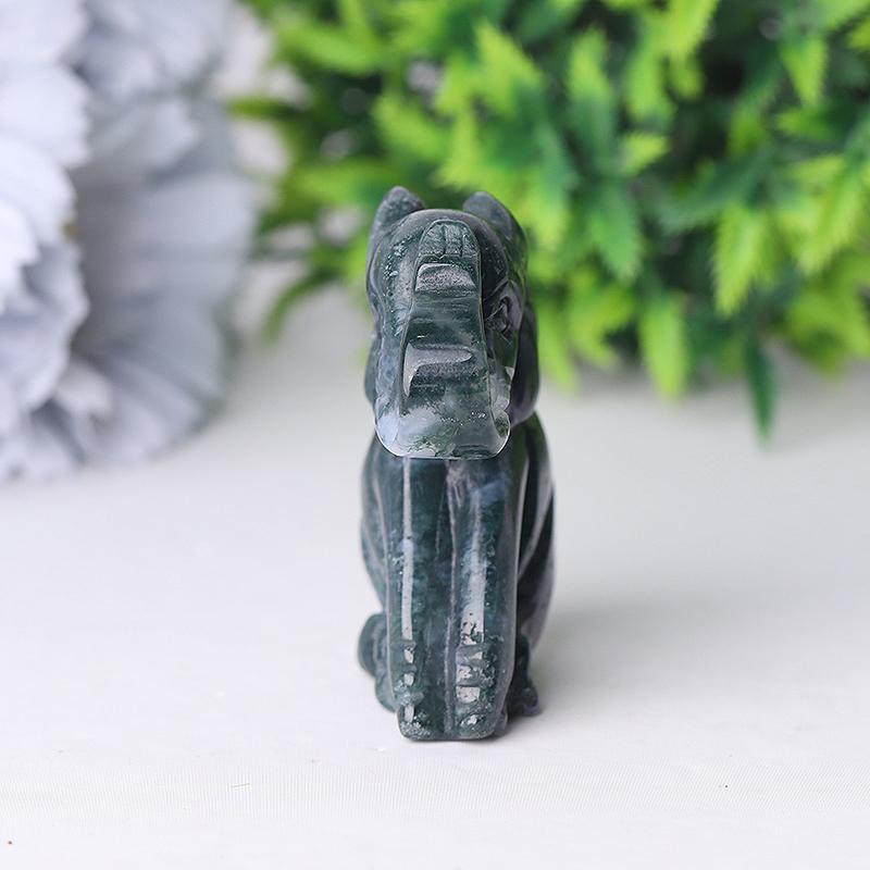 2" Moss Agate Elephant Crystal Carvings Wholesale Crystals USA