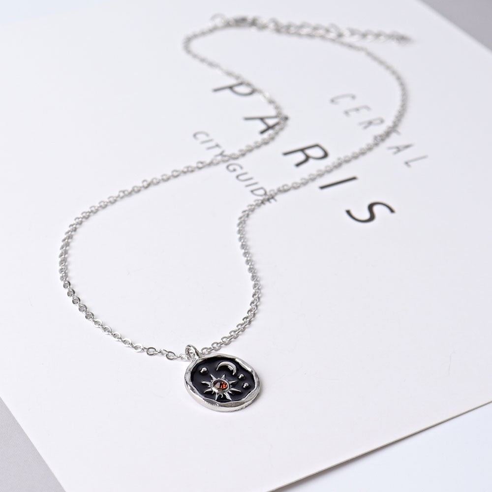Sun Moon with Citrine Decor Crystal Necklace Wholesale Crystals USA