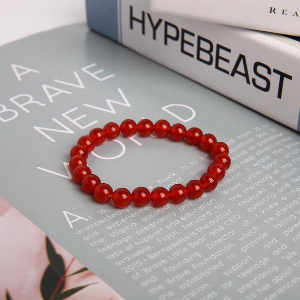 8mm Red Chalcedony Crystal Bracelet Wholesale Crystals USA